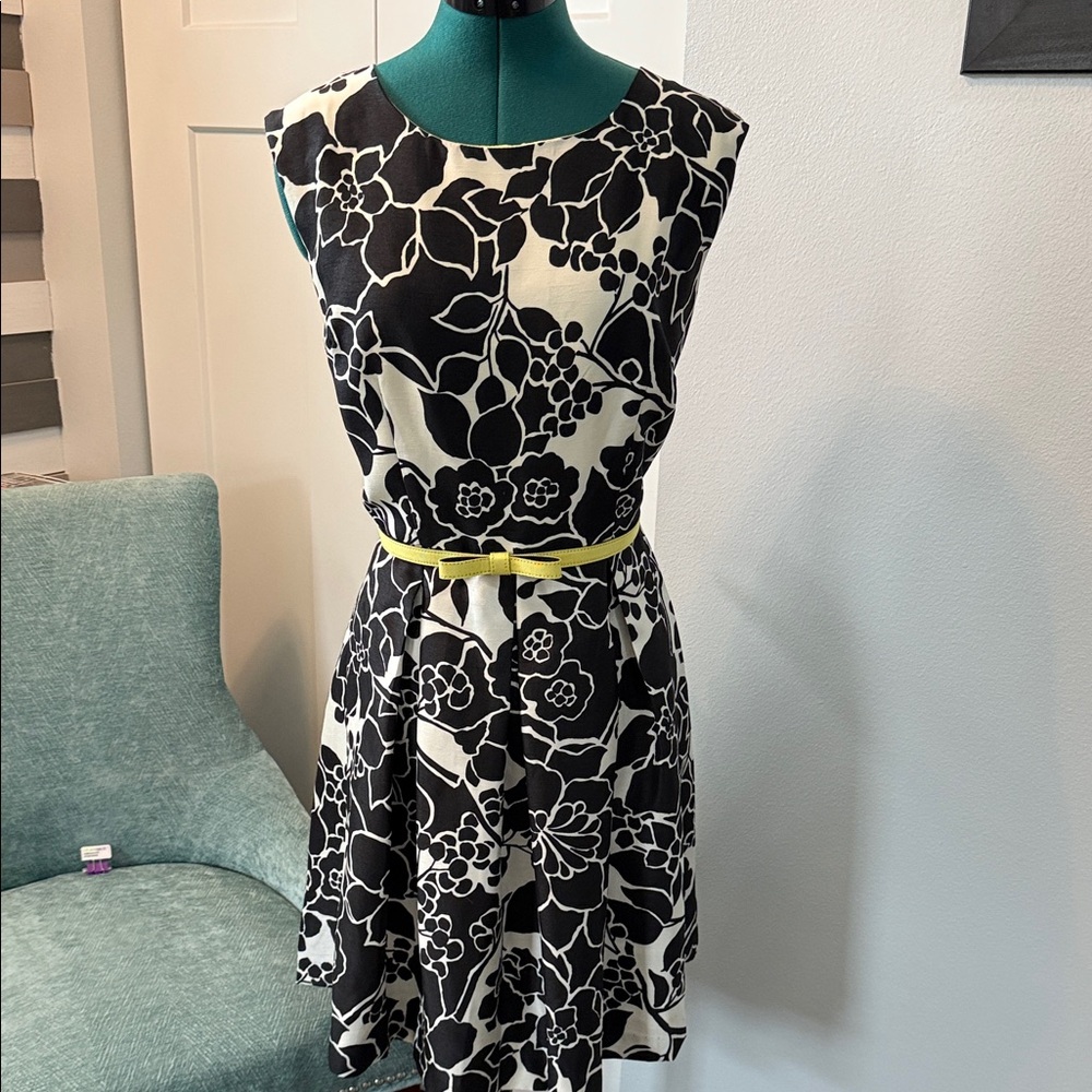 The Limited Black and White Floral Midi Dress